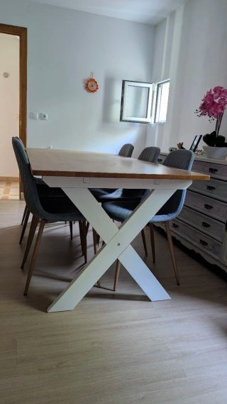 Mesa de comedor 90x190 con extensión de 45 cm