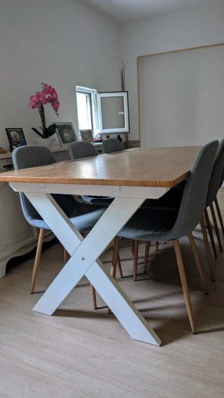 Mesa de comedor 90x190 con extensión de 45 cm