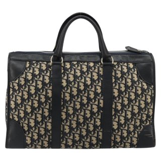 Christian Dior Trotter Canvas Boston Bag Navy