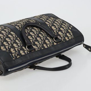 Christian Dior Trotter Canvas Boston Bag Navy