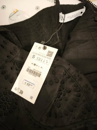 Vestido Zara Negro Encaje Corto