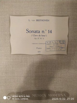 Partitura Piano Beethoven Sonata Claro de Luna