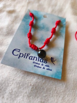 Pack 2 pulseras 7 nudos con selenita y onix
