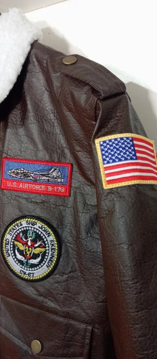 Chaqueta Piloto Aviador Parches Ejército