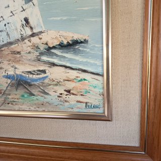 Par de óleos de paisajes marinos