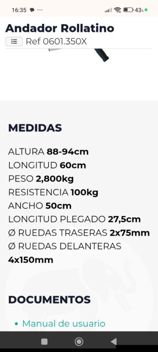 Andador Plegable Rollatino FORTA