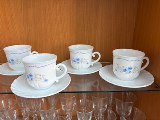 Conjunto 6 Tazas Café Arcopal Flores Azules