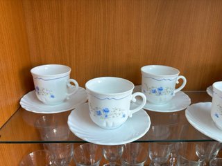 Conjunto 6 Tazas Café Arcopal Flores Azules