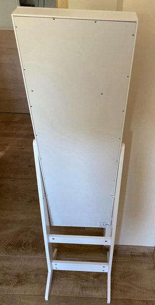 Espejo Joyero Pie Madera Blanca