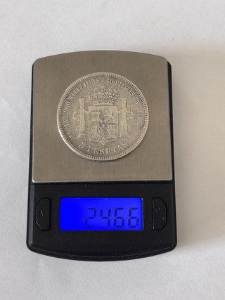 Moneda 5 Pesetas Alfonso XII 1875 Plata