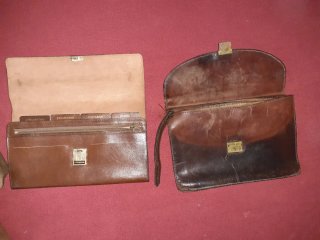 Borselli uomo in pelle marrone