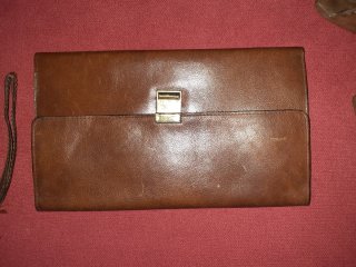 Borselli uomo in pelle marrone