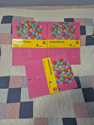 Lote 3 libros matemáticas 4 primaria