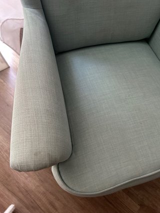 Sillón orejero Ikea tela azul