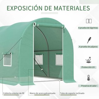 Invernadero Túnel Grande 3x2x2 con 4 Ventanas