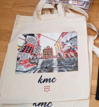 Bolsa de tela con estampado de San Fermín