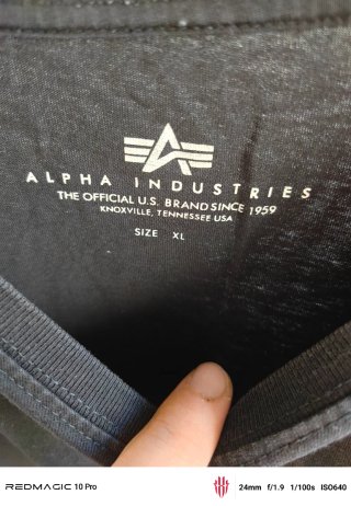 Camiseta Alpha Industries Talla XL Negra