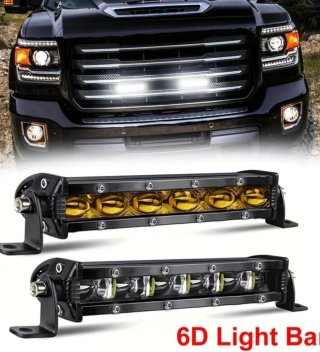 2 Barras LED Amarilla 6D Aluminio