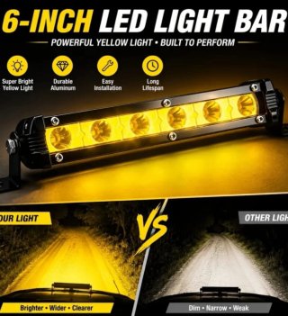 2 Barras LED Amarilla 6D Aluminio
