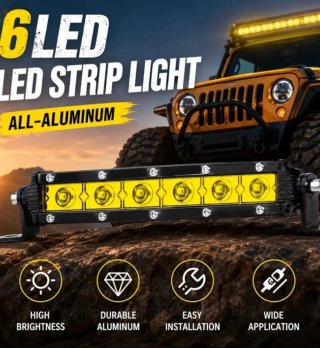 2 Barras LED Amarilla 6D Aluminio