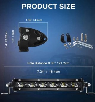 2 Barras LED Amarilla 6D Aluminio