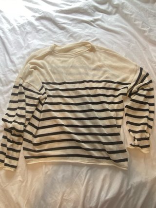 Jersey oversize rayas beige y negro
