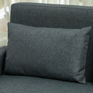 Sofá 2 Plazas Gris Lino Sintético
