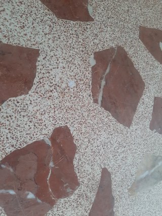 Mesa redonda de mármol para terraza