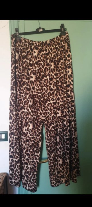 Pantaloni palazzo fantasia animalier taglia XXL