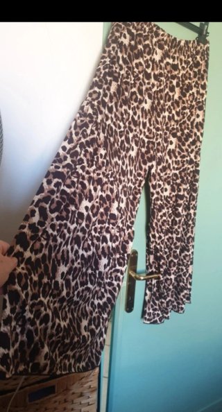 Pantaloni palazzo fantasia animalier taglia XXL