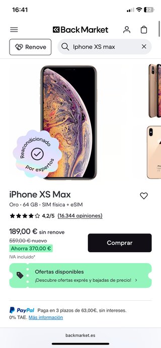 iPhone XS Max 64GB Negro