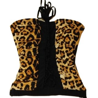 Top Corsé Estampado Leopardo con Cordones
