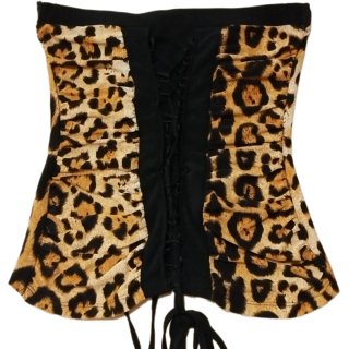 Top Corsé Estampado Leopardo con Cordones