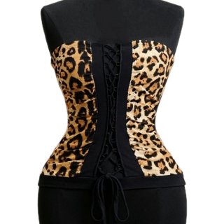 Top Corsé Estampado Leopardo con Cordones