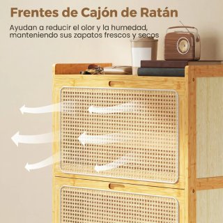 Zapatero Bambú 3 Niveles Abatibles