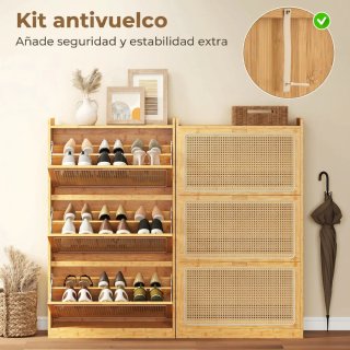 Zapatero Bambú 3 Niveles Abatibles