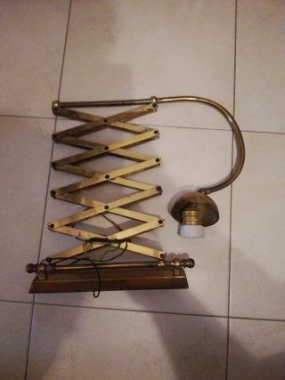Lampada ottone antica a pantografo