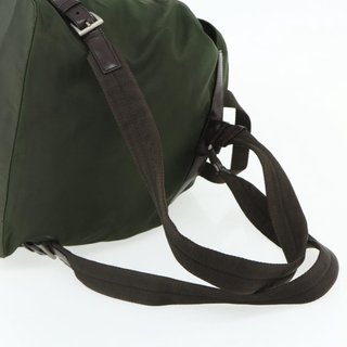 PRADA Backpack Nylon Silver Khaki Auth 176699 -