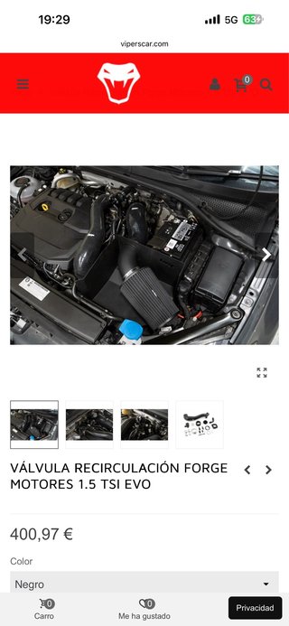 Válvula Recirculación Turbo Forge Grupo VAG