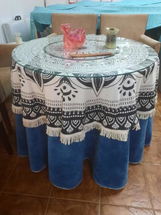 Mesa Camilla Completa (Madera+Manta+Mantel+cristal