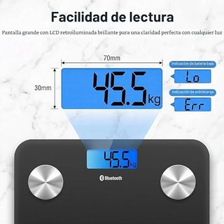 Báscula HOMEFASHION Bluetooth Negra