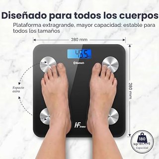 Báscula HOMEFASHION Bluetooth Negra
