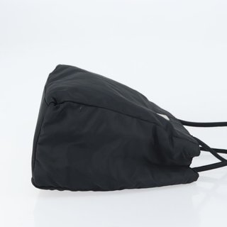 PRADA Hand Bag Nylon Black Silver Auth 151476 -