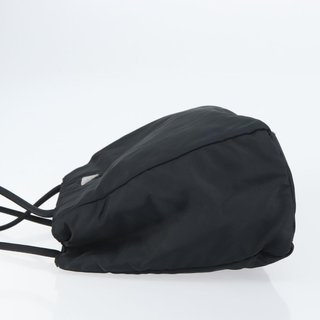PRADA Hand Bag Nylon Black Silver Auth 151476 -