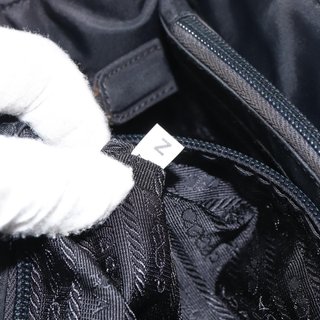 PRADA Hand Bag Nylon Black Silver Auth 151476 -