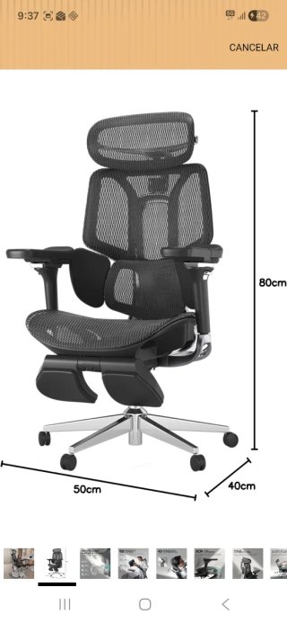 Silla Ergonómica Hbada E3 Pro negra oficina