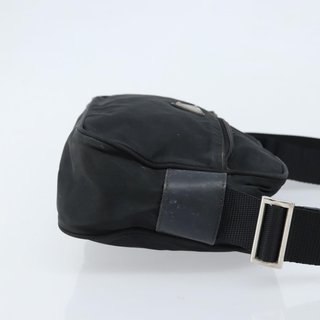 PRADA Shoulder Bag Nylon Black Silver Auth