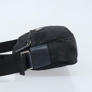 PRADA Shoulder Bag Nylon Black Silver Auth
