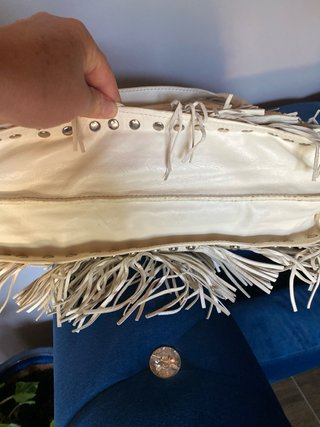 Borsa Prada in pelle bianca con frange