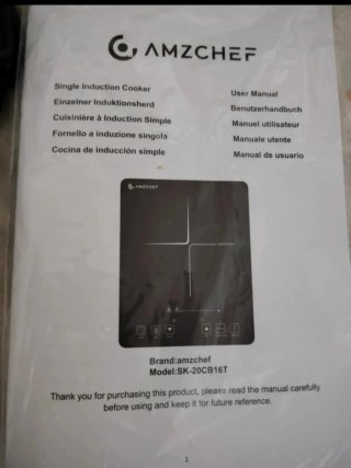 Placa Inducción Amzchef 2000W.